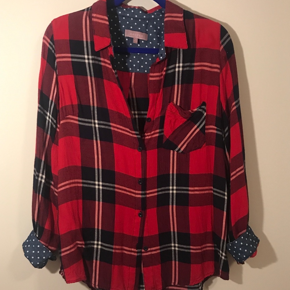 Lightweight Red & Blue Flannel